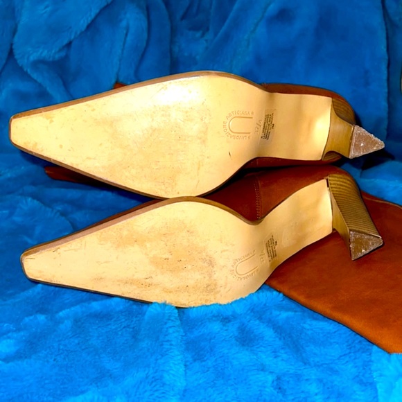 RARE FIND-FLORENCE HAND CRAFTED genuine leather brown boot size 7 - Picture 6 of 8